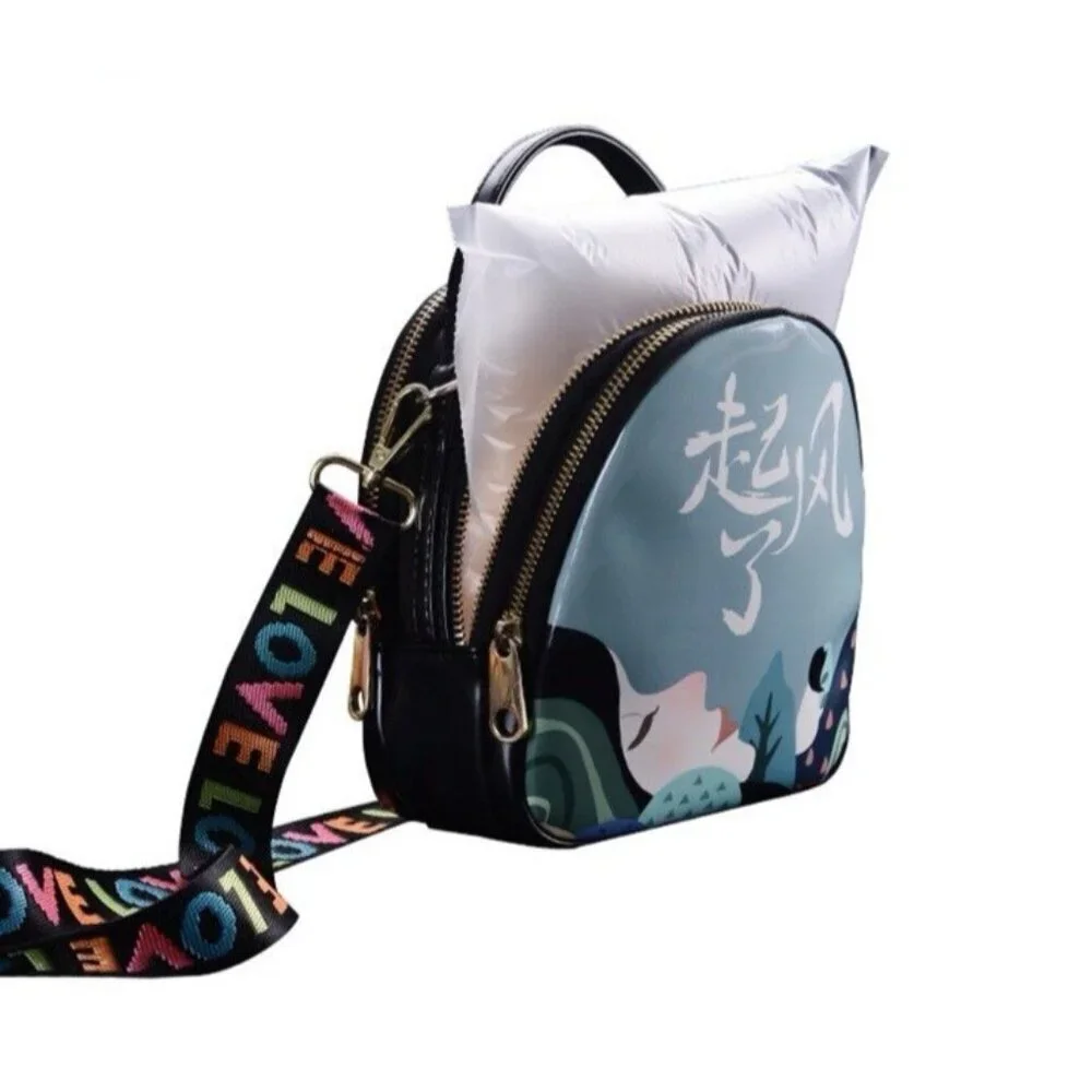 Japanese Mini Backpack Purse Crossbody Convertible Multi Strap Graphic Art  Bag